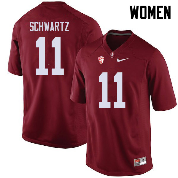 Women #11 Harry Schwartz Stanford Cardinal College Football Jerseys Sale-Cardinal